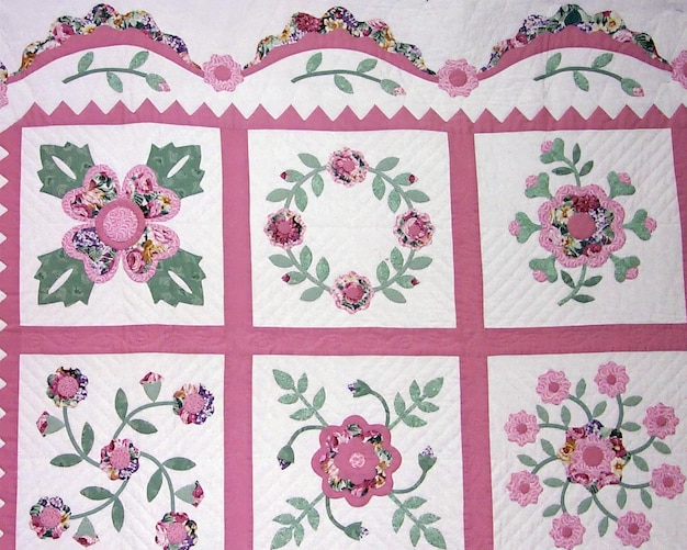 zestaw haftowanych próbek